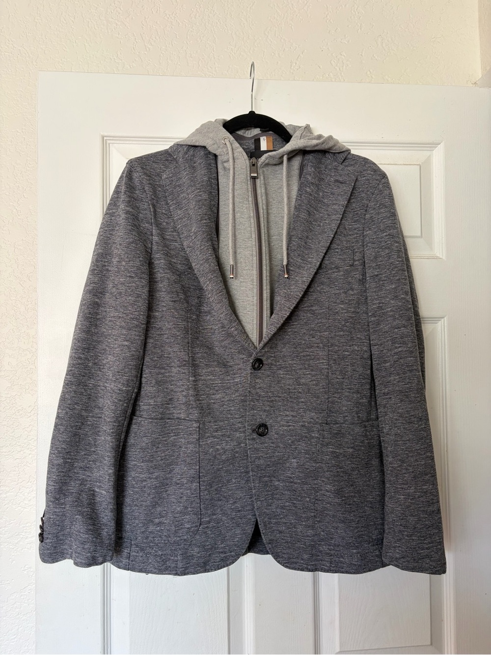 BOSS Hanry Slim Fit Jersey Sport Coat with Removable Hood